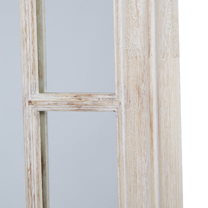 Washed Wood Framed Window Mirror - PLAINLY DOES IT