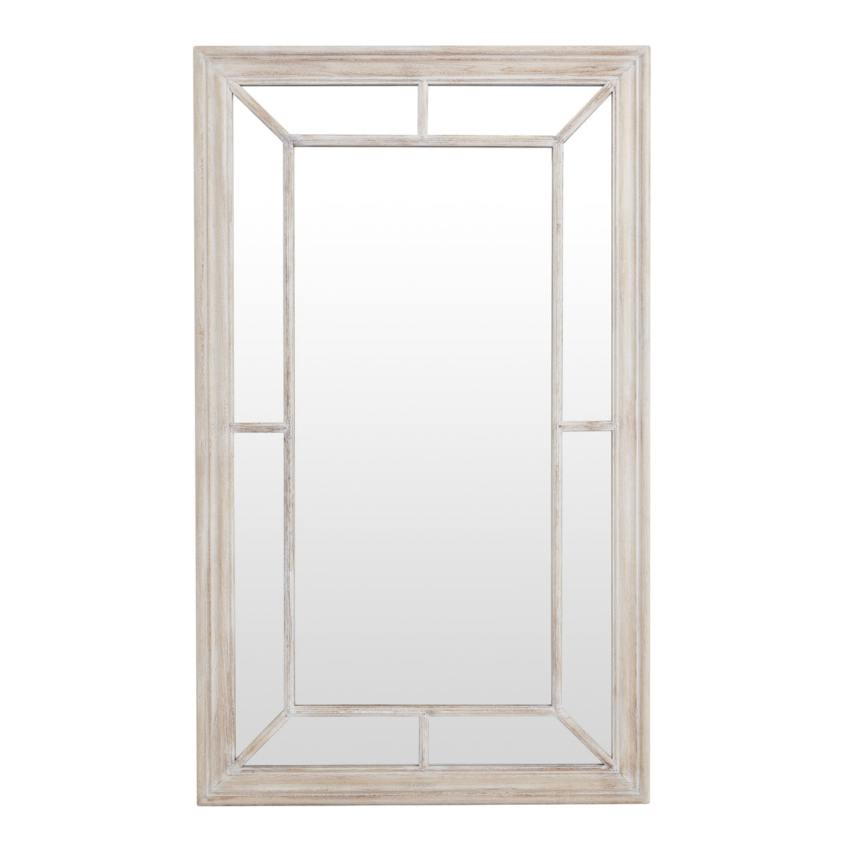 Washed Wood Framed Window Mirror - PLAINLY DOES IT