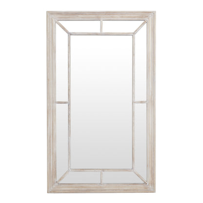 Washed Wood Framed Window Mirror - PLAINLY DOES IT