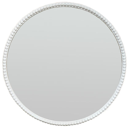 Washed Wood Framed Beaded Mirror - PLAINLY DOES IT