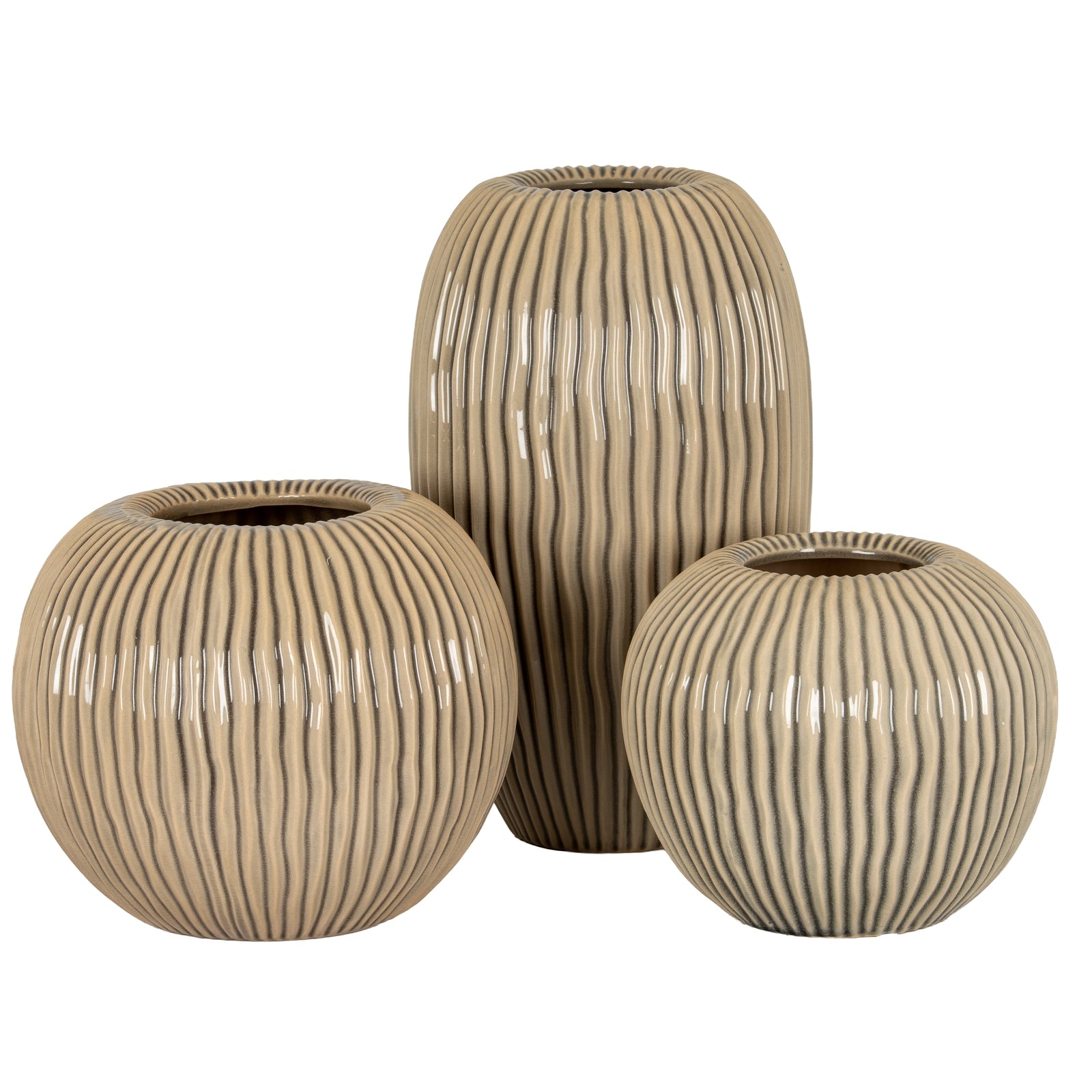 Pallida Collection Large Striped Vase