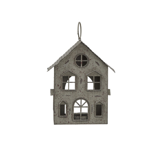 Rustic Metal Hanging House Tealight With Glass Votive - PLAINLY DOES IT