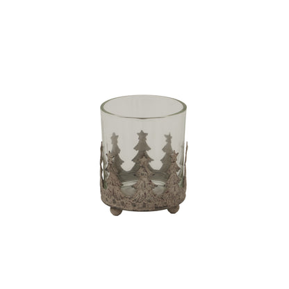 Rustic Glass Candle Holder - PLAINLY DOES IT