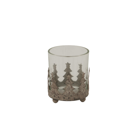 Rustic Glass Candle Holder - PLAINLY DOES IT