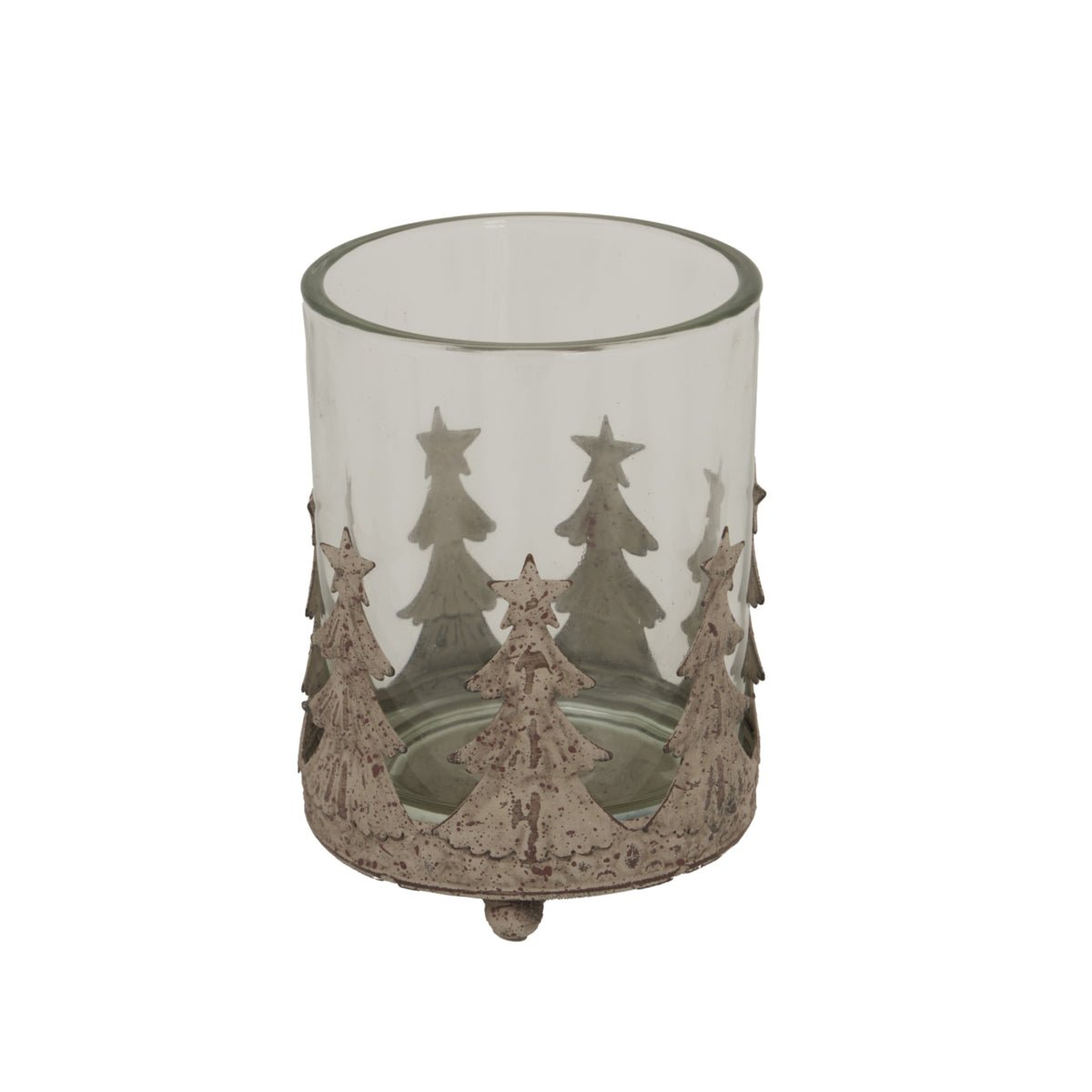 Large Rustic Glass Candle Holder - PLAINLY DOES IT