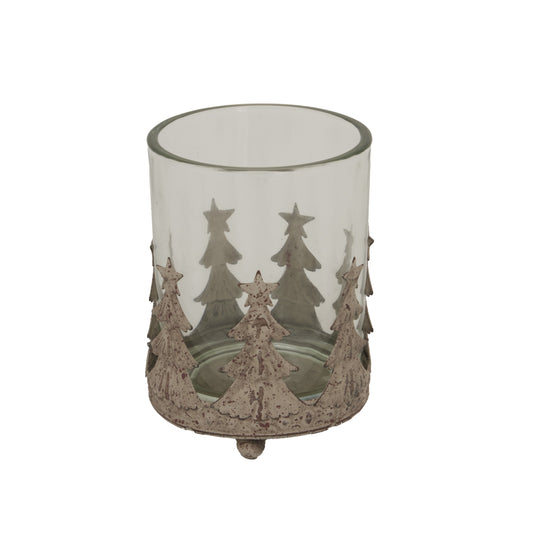 Large Rustic Glass Candle Holder - PLAINLY DOES IT