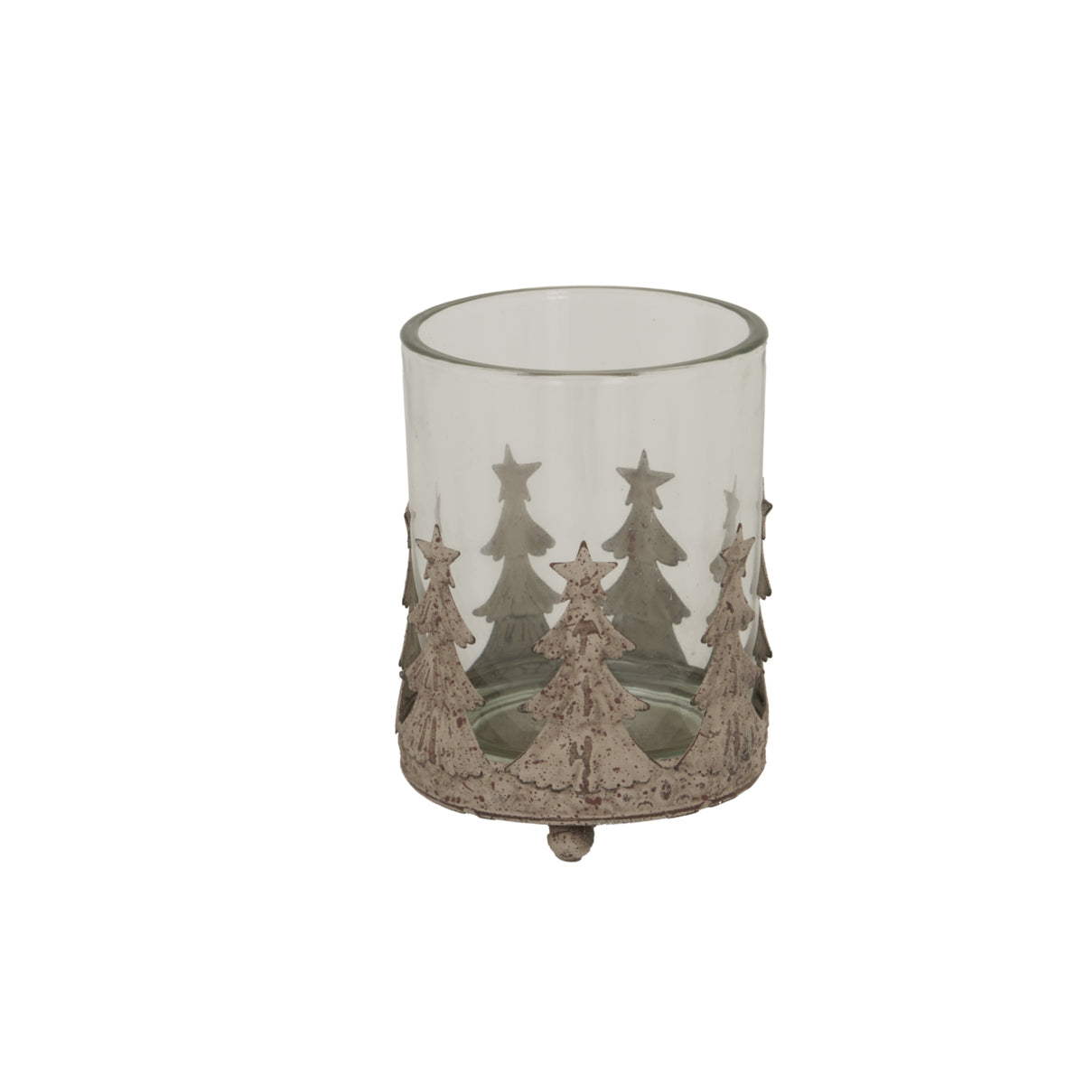 Large Rustic Glass Candle Holder - PLAINLY DOES IT