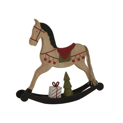 Large Rustic Decorated Rocking Horse - PLAINLY DOES IT