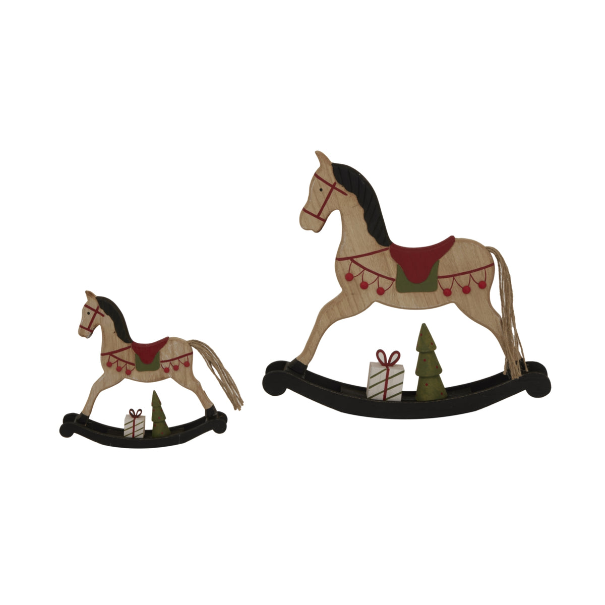 Large Rustic Decorated Rocking Horse - PLAINLY DOES IT