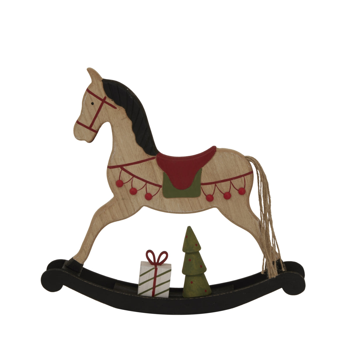 Large Rustic Decorated Rocking Horse - PLAINLY DOES IT
