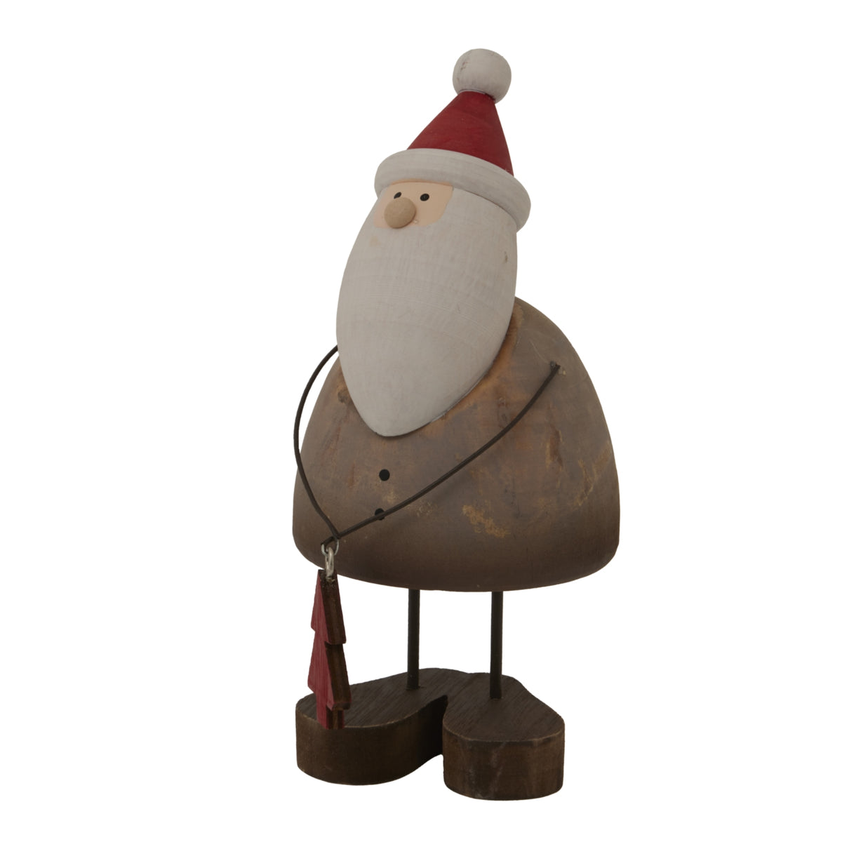 Large Rustic Santa With Tree Decoration - PLAINLY DOES IT