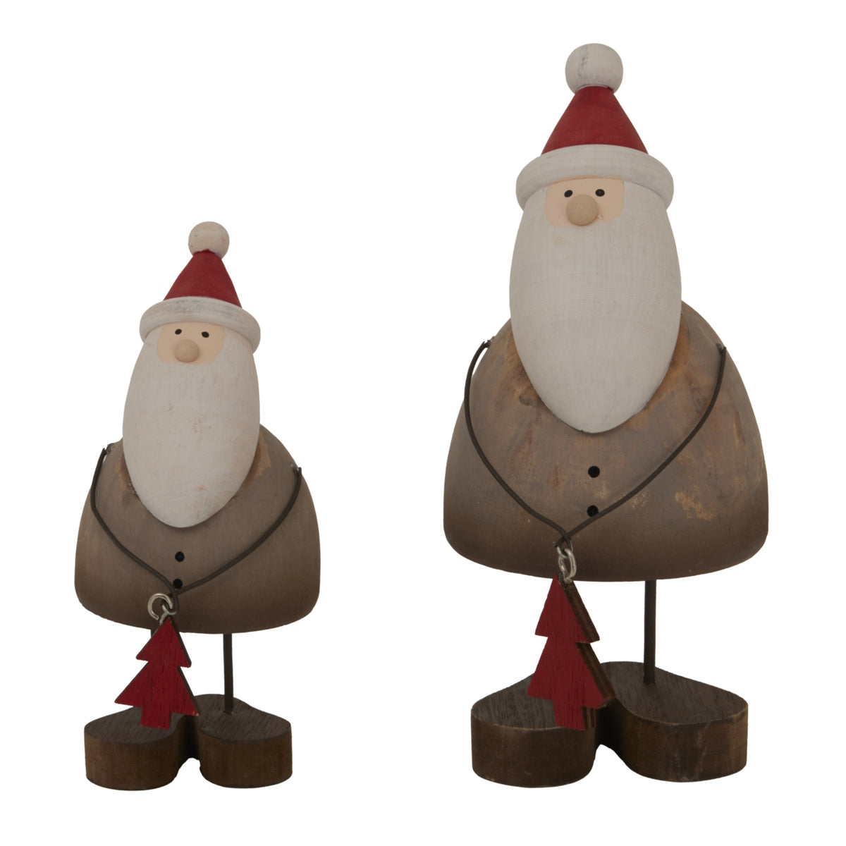 Large Rustic Santa With Tree Decoration - PLAINLY DOES IT