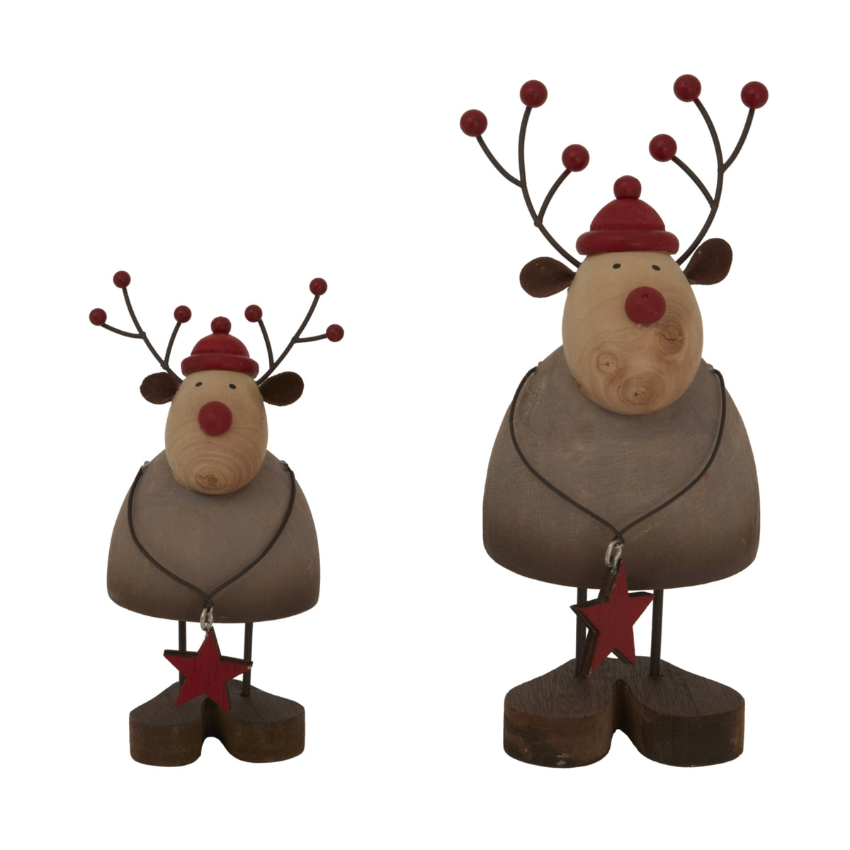 Rustic Reindeer With Star Decoration - PLAINLY DOES IT