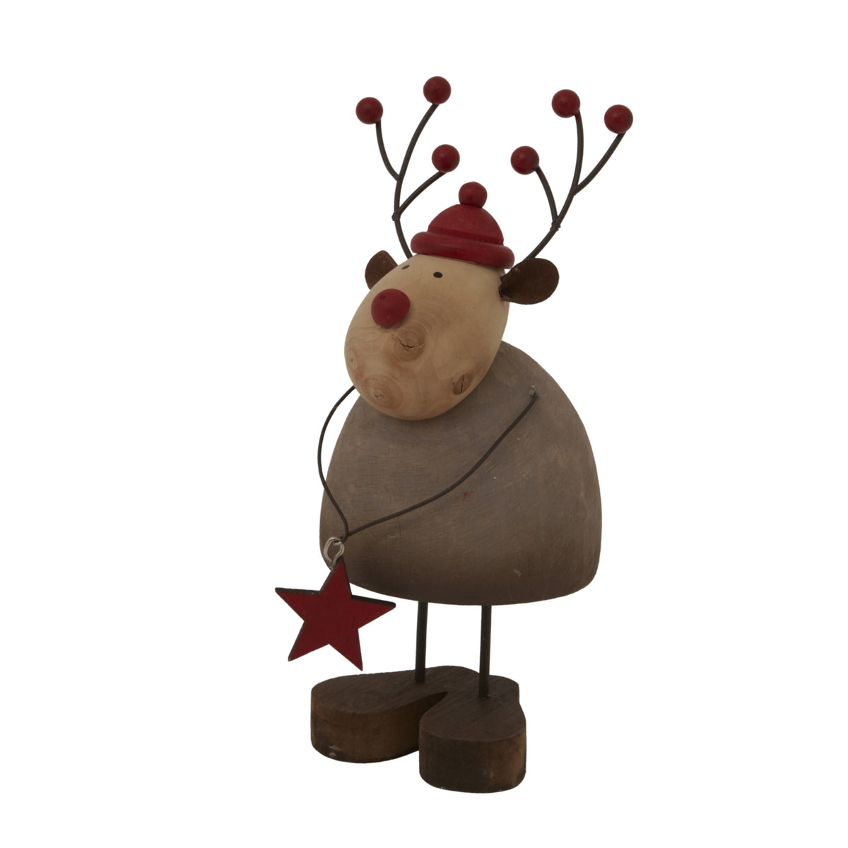 Large Rustic Reindeer With Star Decoration - PLAINLY DOES IT