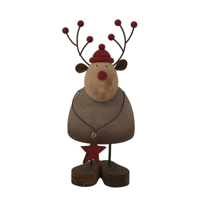 Large Rustic Reindeer With Star Decoration - PLAINLY DOES IT
