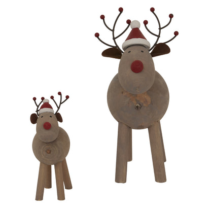 Large Rustic Rudolf With Hat - PLAINLY DOES IT