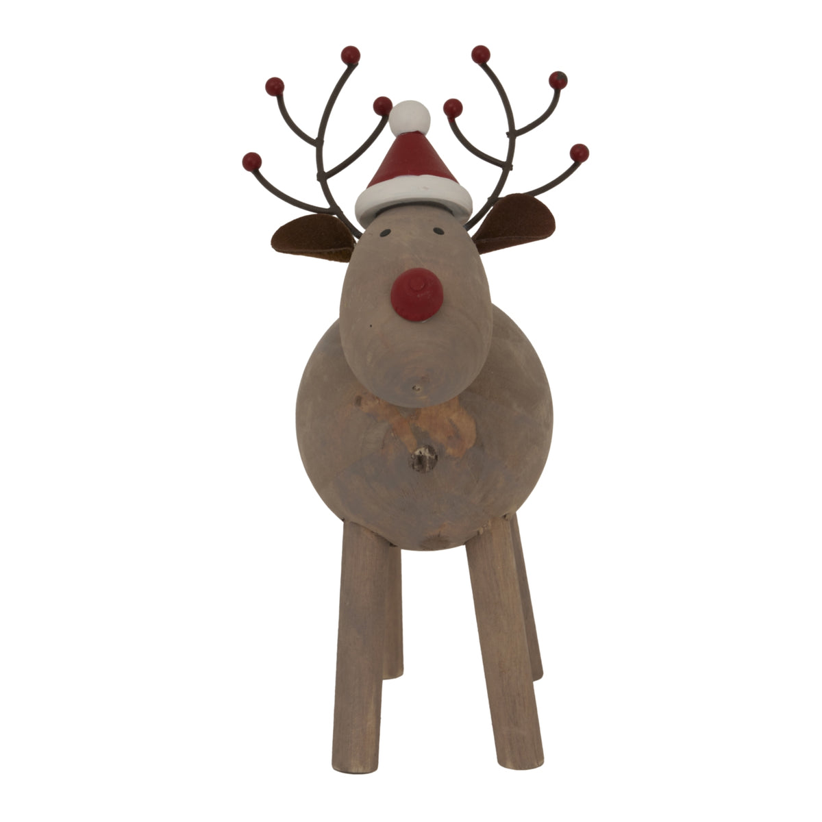 Large Rustic Rudolf With Hat - PLAINLY DOES IT