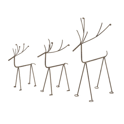 Rustic Metal Reindeer On Stand