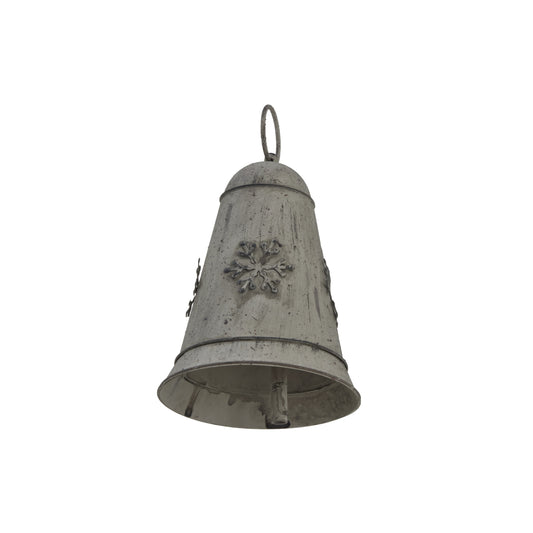Rustic Metal Hanging Bell With Snowflake