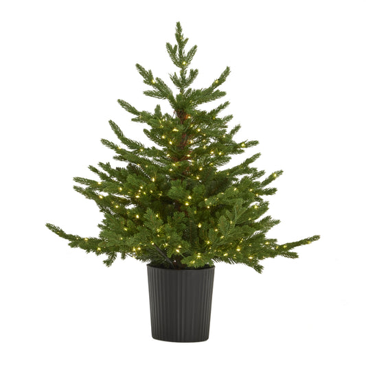Green Forest Fir Pre-Lit Led 300L Christmas Tree In Pot - PLAINLY DOES IT