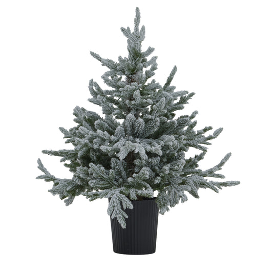 Snowy Forest Fir Pre-Lit Led 300L Christmas Tree In Pot - PLAINLY DOES IT