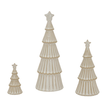 Large Alora Ceramic Snowy Layered Tree With Star