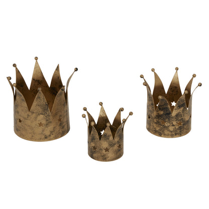 Antique Gold Crown Tealight Holder - PLAINLY DOES IT