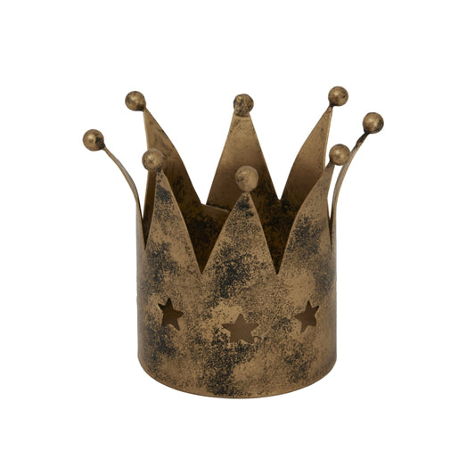 Antique Gold Crown Tealight Holder - PLAINLY DOES IT