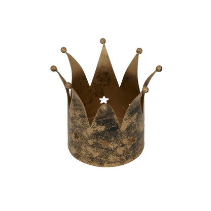 Antique Gold Crown Candle Holder - PLAINLY DOES IT
