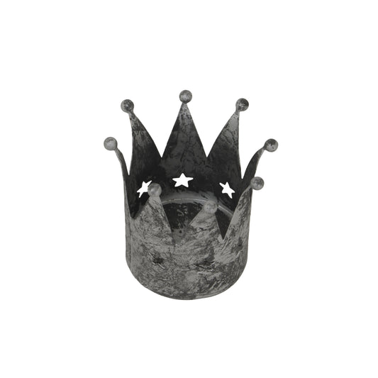 Antique Silver Crown Tealight Holder - PLAINLY DOES IT
