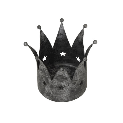 Antique Silver Crown Candle Holder - PLAINLY DOES IT