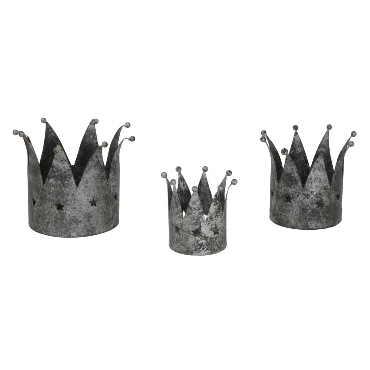 Antique Silver Crown Candle Holder - PLAINLY DOES IT