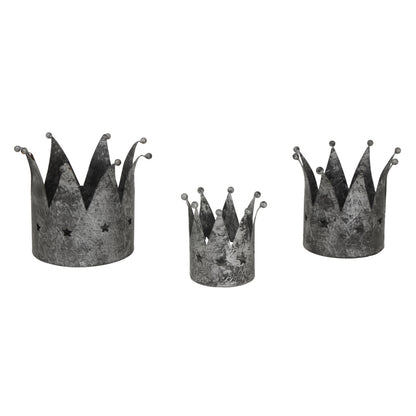 Antique Silver Crown Candle Holder - PLAINLY DOES IT