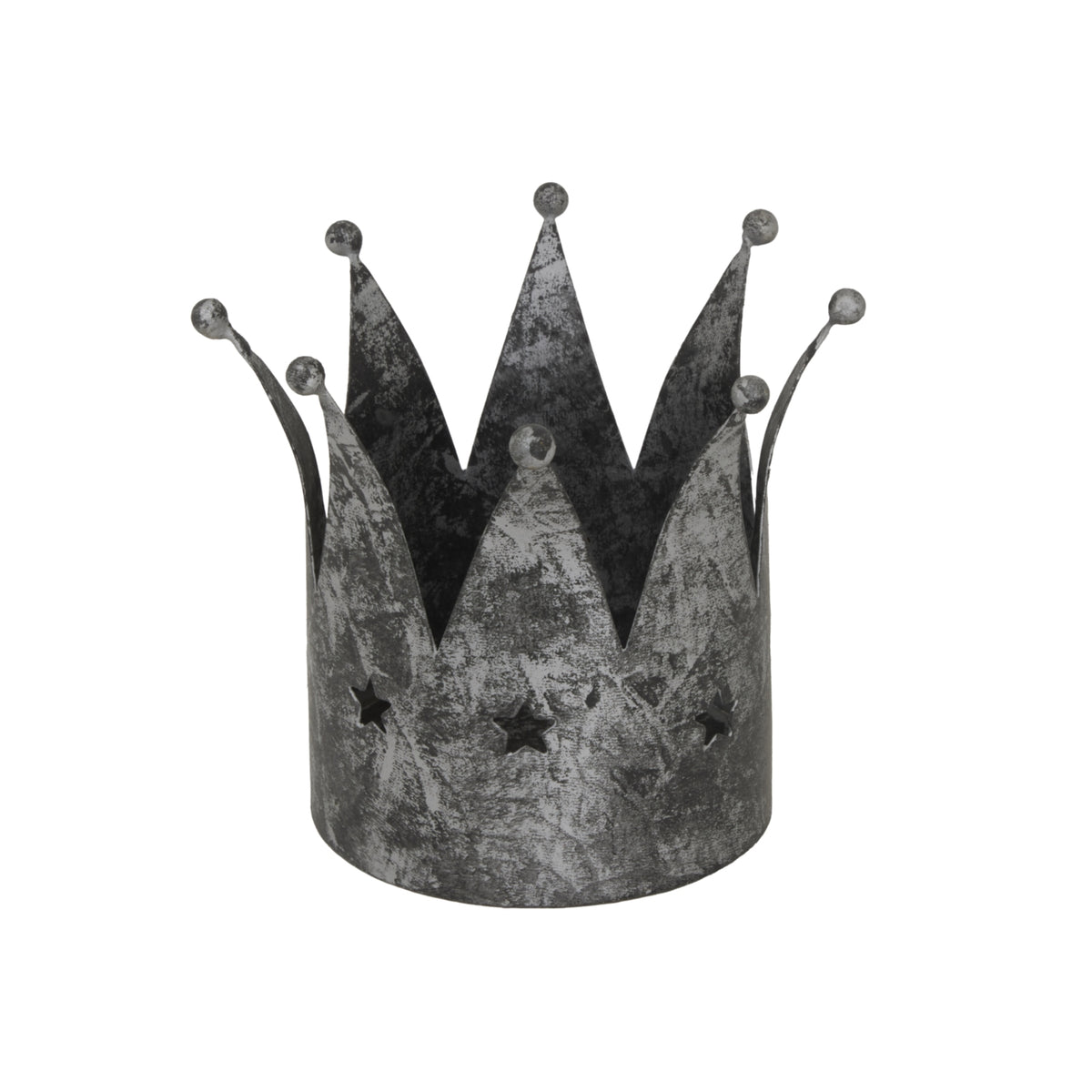 Antique Silver Crown Candle Holder - PLAINLY DOES IT
