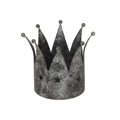 Antique Silver Crown Candle Holder - PLAINLY DOES IT