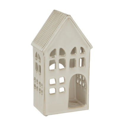 White Ceramic House Tea Light Holder - PLAINLY DOES IT