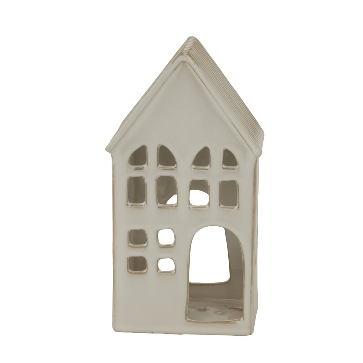 White Ceramic House Tea Light Holder - PLAINLY DOES IT