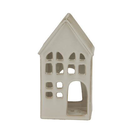 White Ceramic House Tea Light Holder - PLAINLY DOES IT