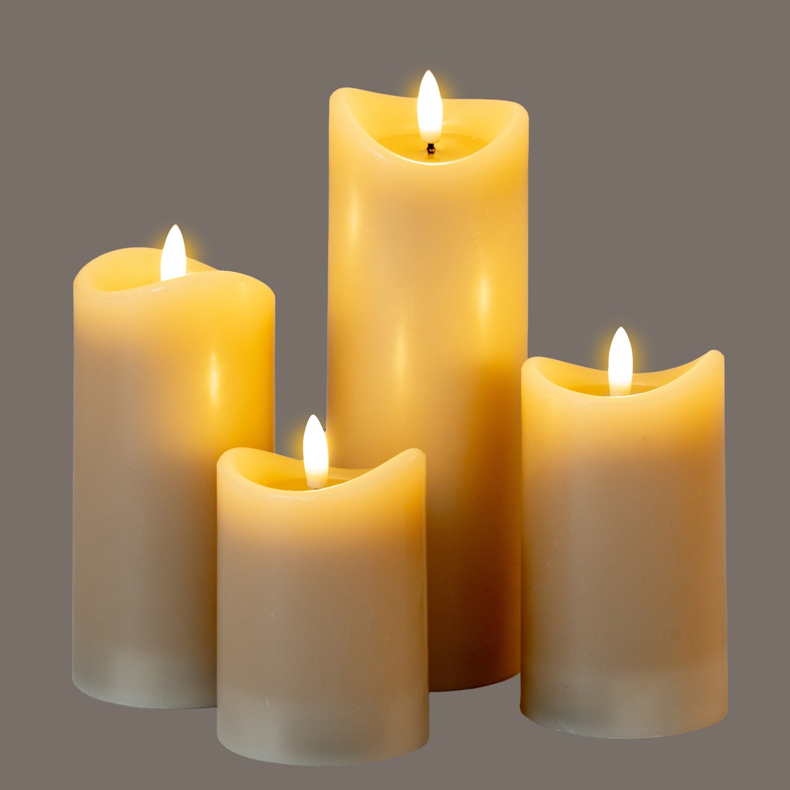 Luxe Collection Natural Glow 2.75x6 Taupe Melted LED Candle