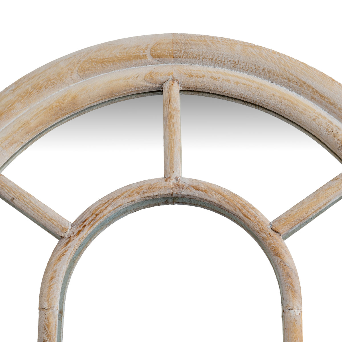 Washed Wood Tall Arched Window Mirror - PLAINLY DOES IT
