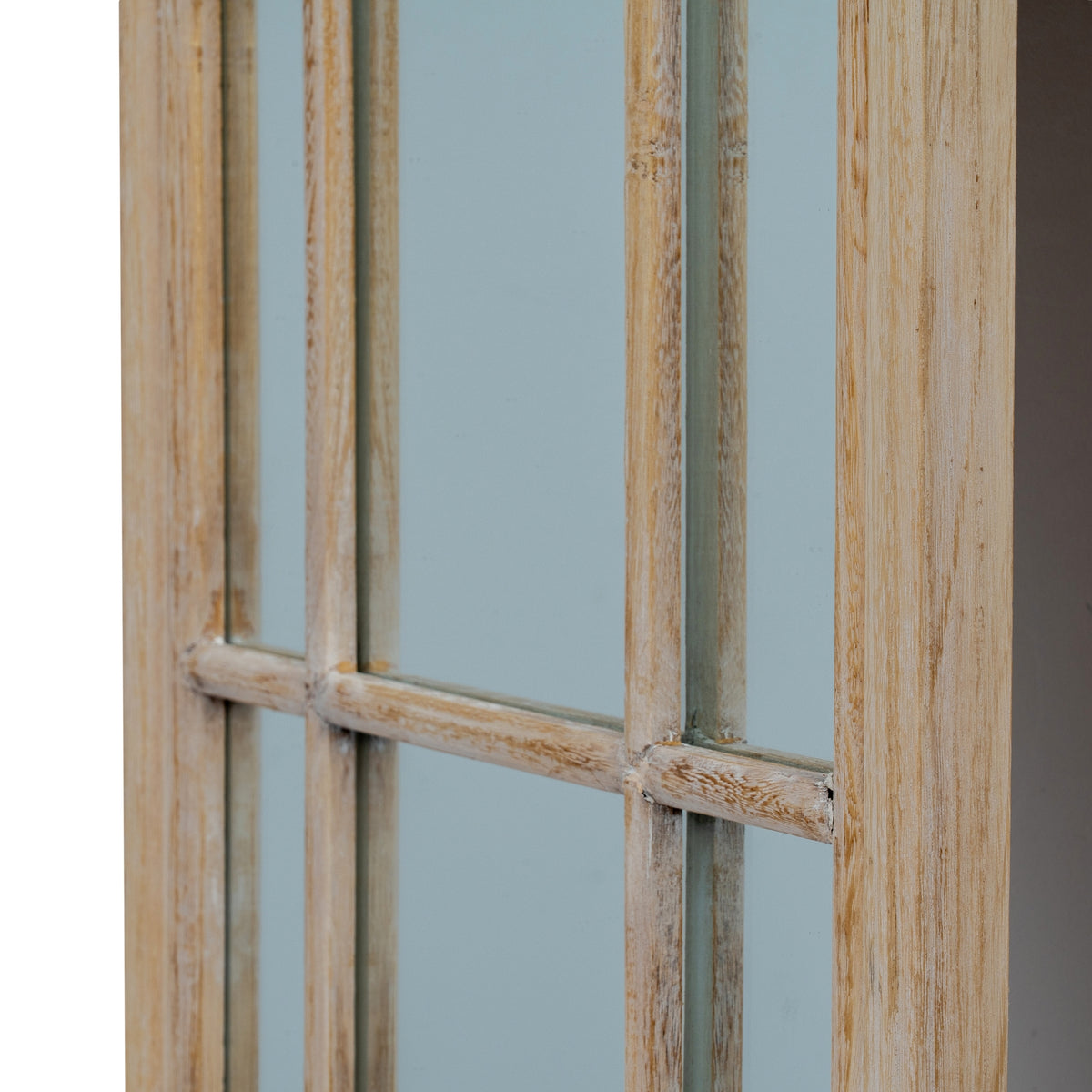 Washed Wood Tall Arched Window Mirror - PLAINLY DOES IT