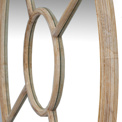 Washed Wood Round Window Mirror - PLAINLY DOES IT