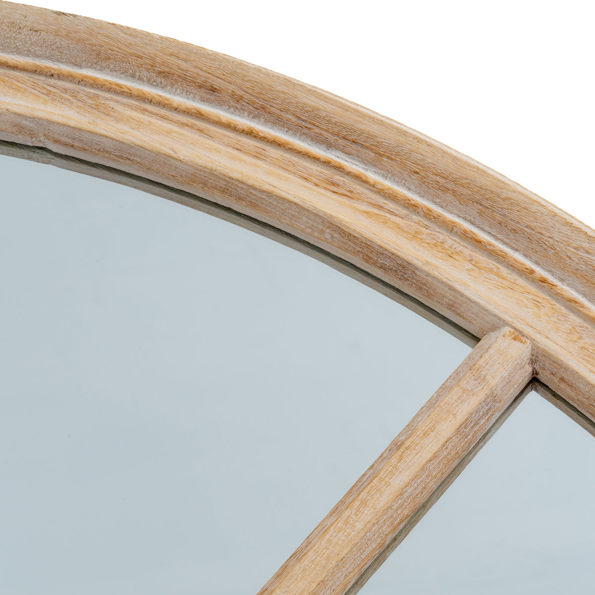 Washed Wood Round Window Mirror - PLAINLY DOES IT