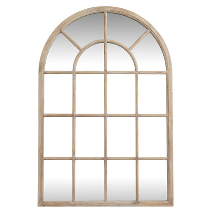 Washed Wood Arched Window Mirror - PLAINLY DOES IT