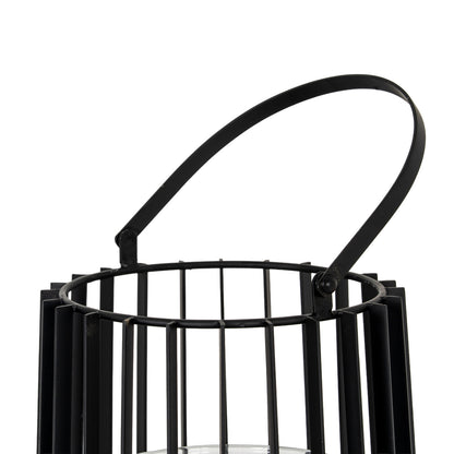 Lynk Medium Lantern With Handle And Glass Candle Holder