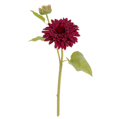 Burgundy Raven Faux Dahlia Stem, 47cm