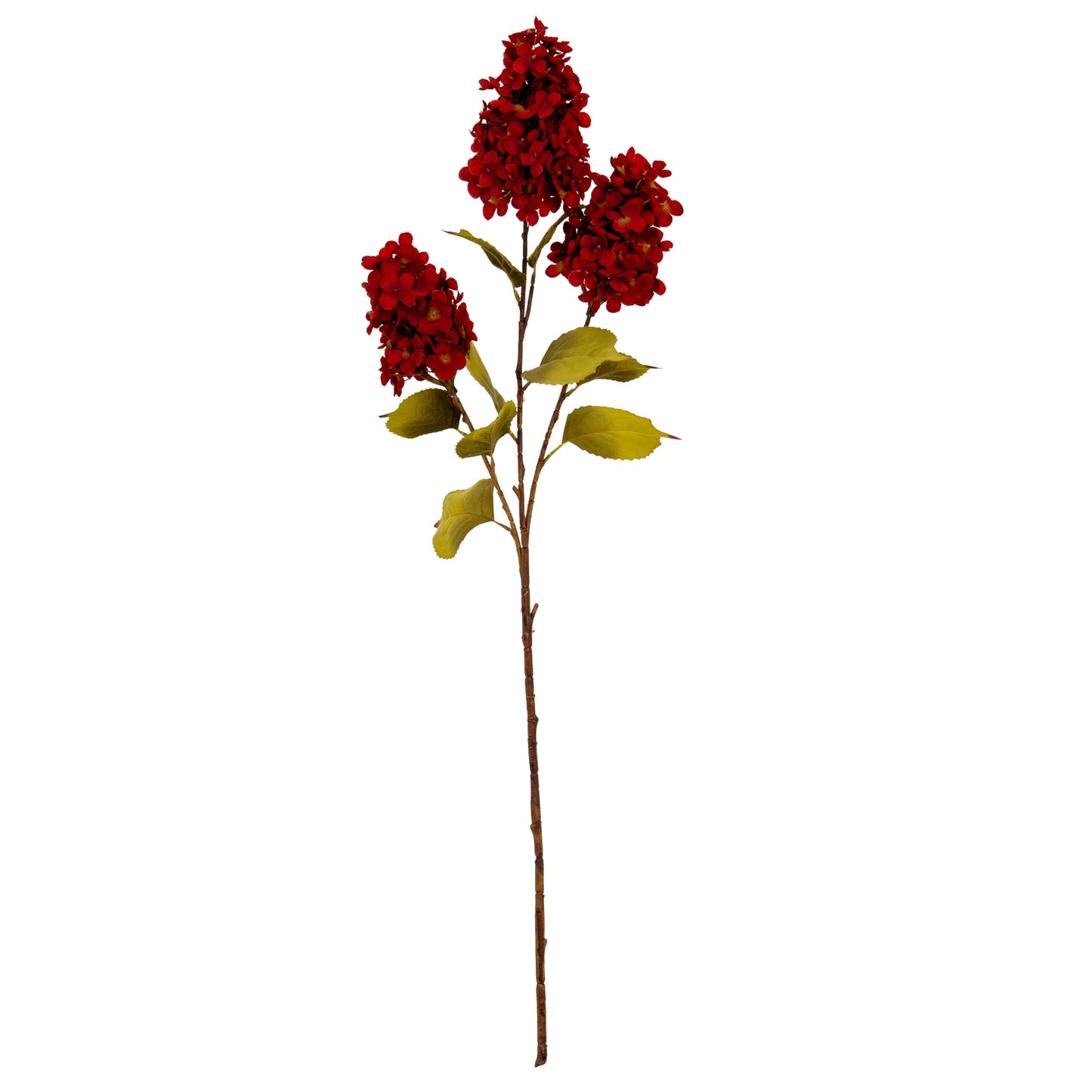 Dark Red Faux Spear Hydrangea Spray, 97cm