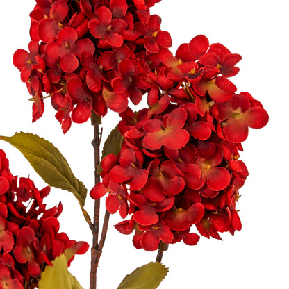 Dark Red Faux Spear Hydrangea Spray, 97cm