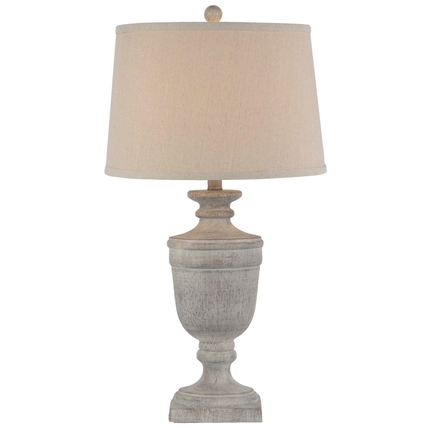 Ossia White Resin Table Lamp with Linen Shade, 71cm