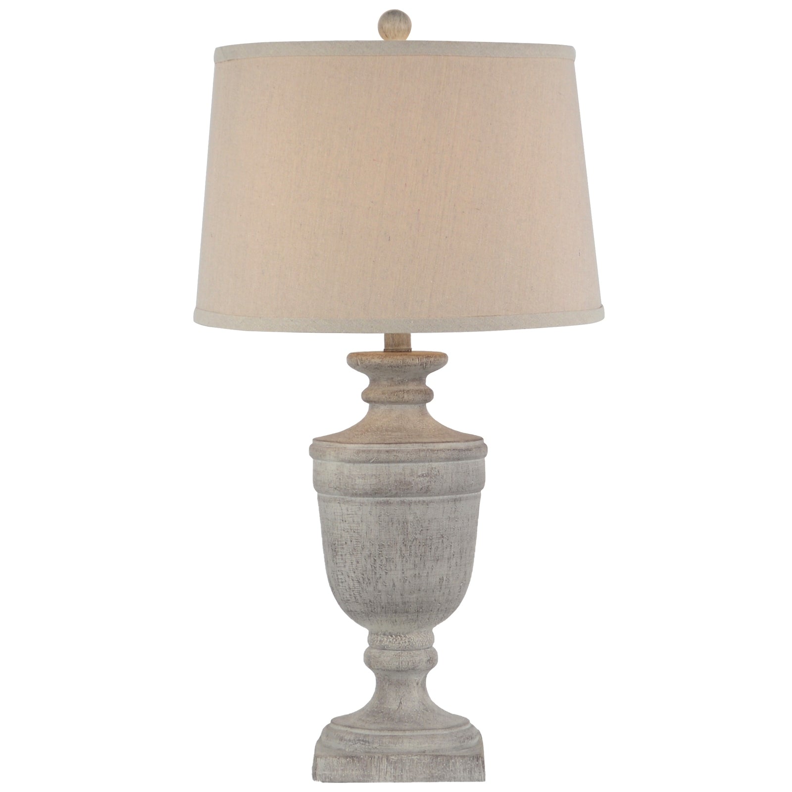 Ossia White Resin Table Lamp with Linen Shade, 71cm